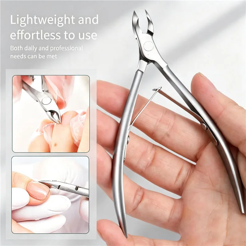 1Pc Professional Silvery Cuticle Nipper Stainless Steel Nail Clipper Dead Skin Remover Manicure Pedicure Tool for Salon & Home