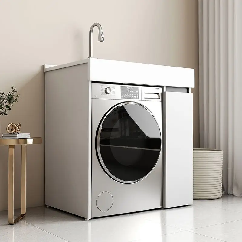 balcony laundry cabinet all-in-one machine upper basin drum washing machine cabinet with rubbing board toilet bathroom cabinet