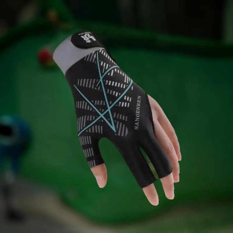 Professioneller Billard-Handschuh für Linkshänder, Silikon-Anti-Rutsch, Elastisch, Atmungsaktiv, 3-Finger-Snooker-Handschuh – Detail 8