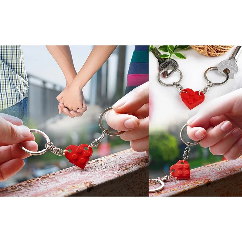 Brick Matching Couple Heart Keychain Couple Love Keychain For Boyfriend Girlfriend Valentines Day Friends Gifts