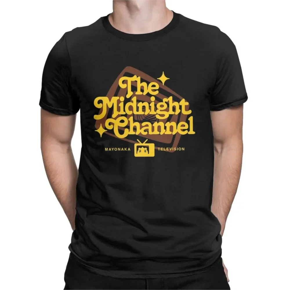 Persona 4 The Midnight Channel Men T Shirt Hot Japanese Anime Game TV Funny Tee Short Sleeve Crew Neck T-Shirt  Cotton Big