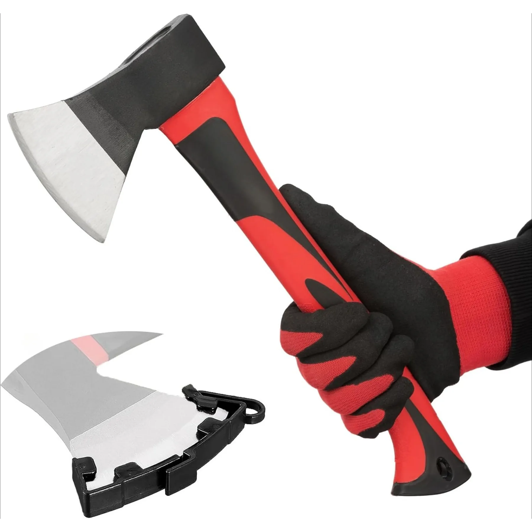 

Use a small axe for camping firewood. 15 "Survival Axe - with Shock-absorbing fiberglass anti-slip Handle HT-0261