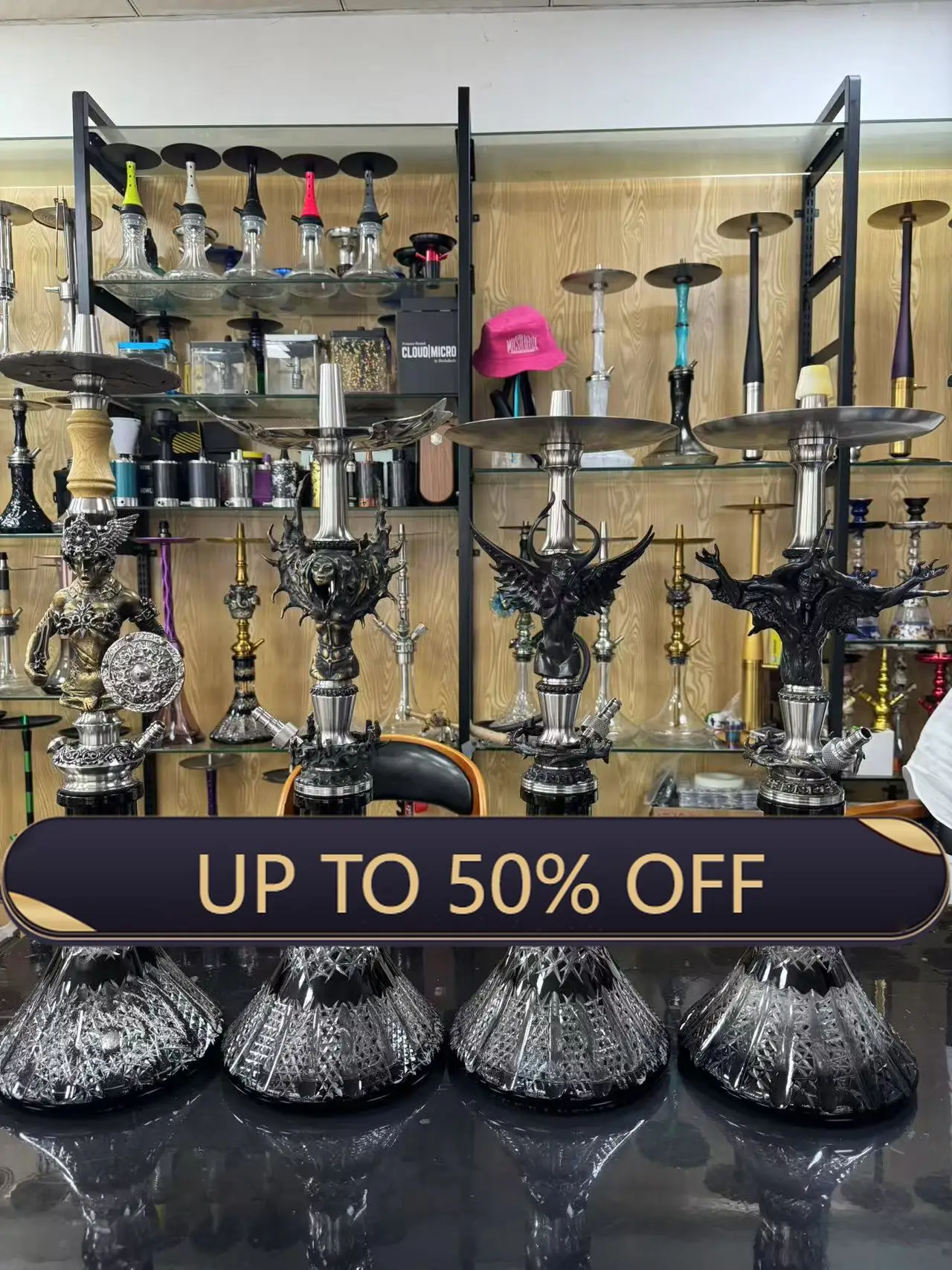 Maklaud Lady Adda Hookah Shisha Black High Quality Stainless Steel Large Hookah with Glass Bottle Single Pipe