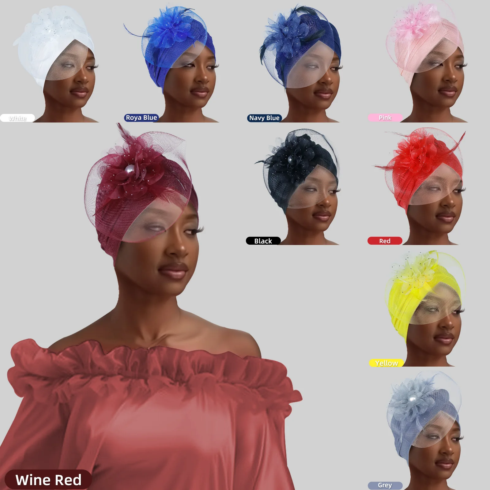 

New African Women Turban Flower Beanies Bonnet Muslim Hijab Headscarf Hair Loss Head Wrap Bandanas Headband Turbante Mujer