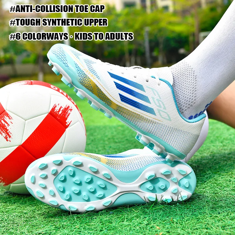 Football Soccer Shoes for Kids Adults TF AG Non-Slip Cleats TPU Round Studs Indoor Outdoor Training Boots Multi Color