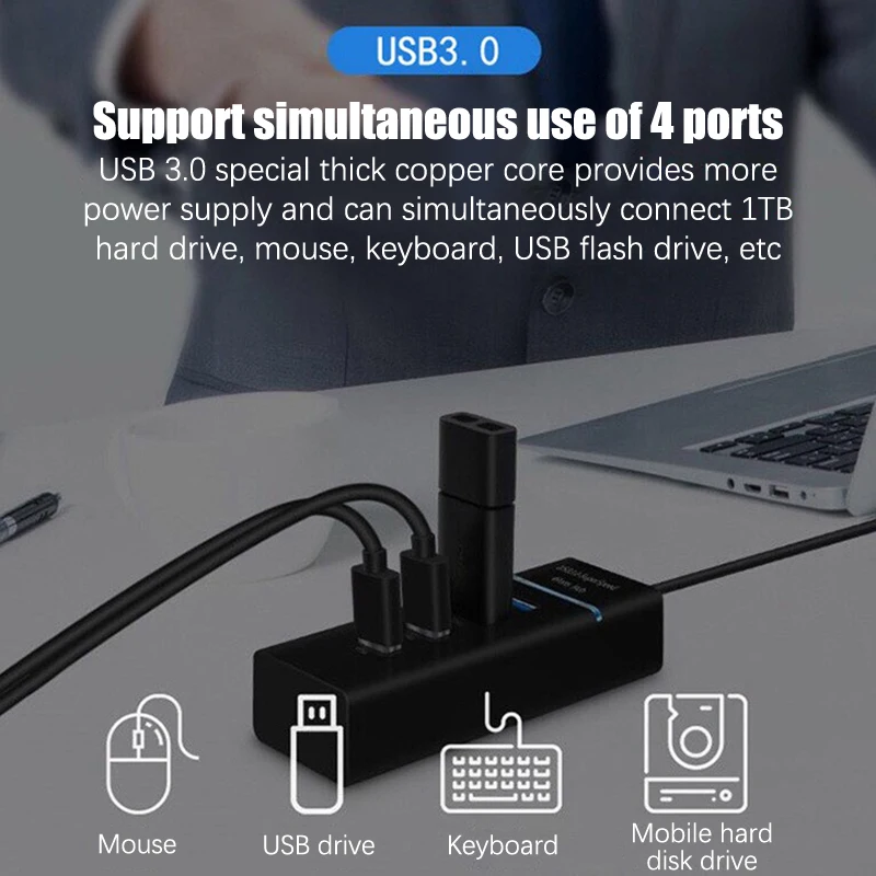 Multifunctional High Speed 4 Ports USB Charger Quick Charging Smart Plug Power Strip Extension Socket Home Charger Adapter