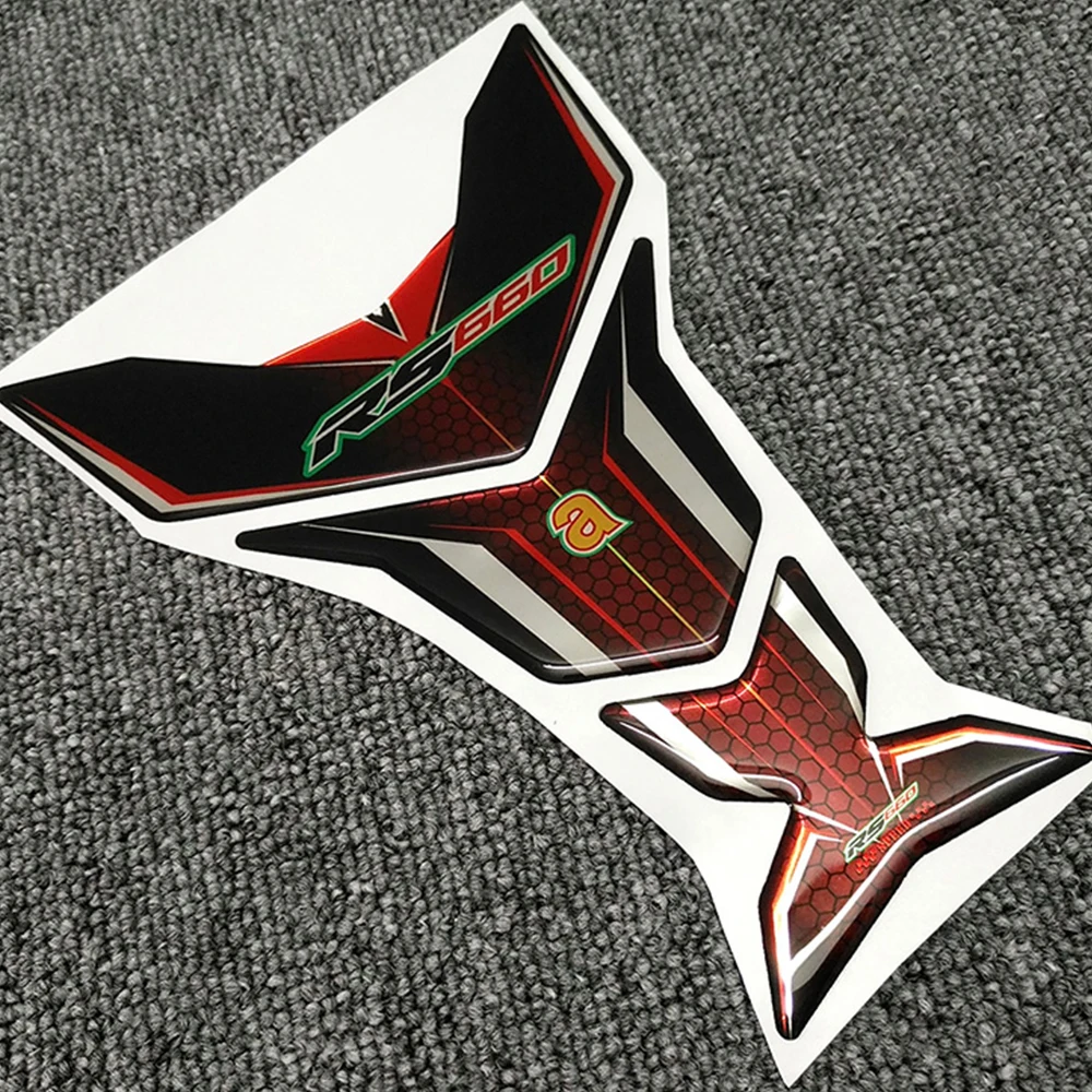 Stiker 3D untuk Aprilia RS660 RS 660 stiker gores tulang ikan penutup pelindung bantalan tangki bahan bakar minyak 2019 2020 Aksesori Sepeda Motor