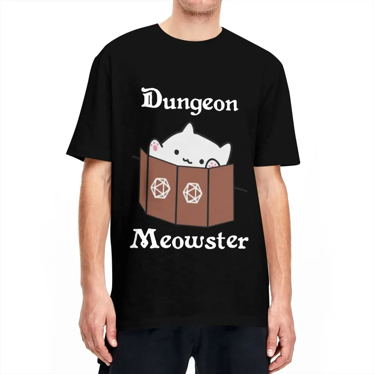 Maglietta essenziale Dungeon Meowster per uomo donna top in cotone Retro Dungeon Dragon girocollo manica corta