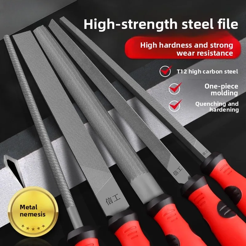 File polished steel file, high hardness semi-circular file, metal rust file, flat triangular file round file fitter tool