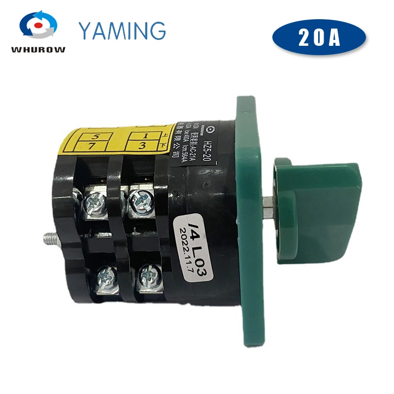 HZ5-20/4 L03 Changeover Cam Switch 20A 4KW Two Position 2 Levels 8 Screw Terminal Universal Cam Rotary Selector