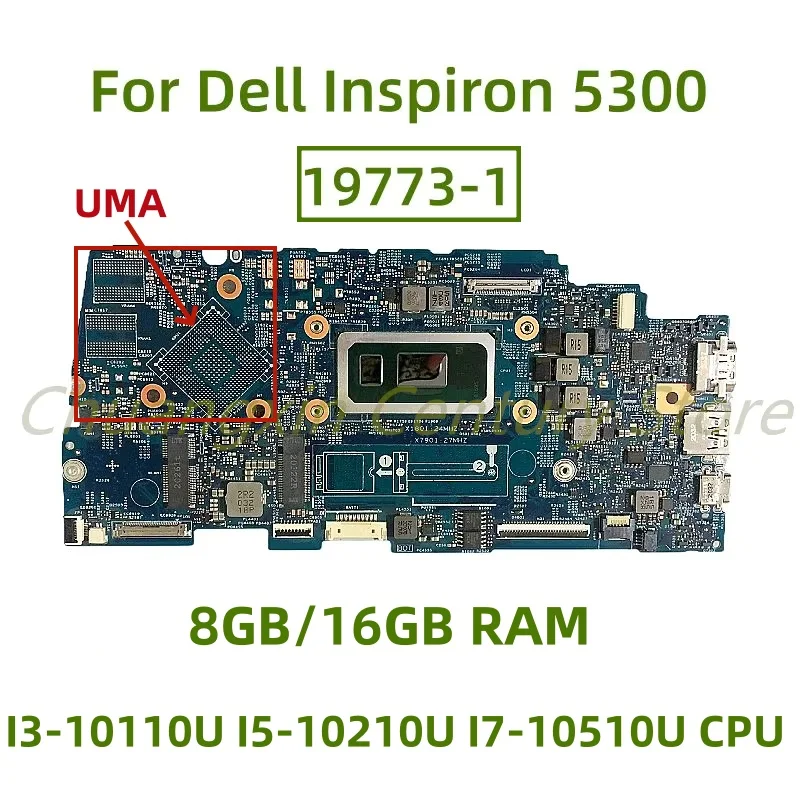 

19773-1 материнская плата для ноутбука Dell Inspiron 5300 с процессором I3-10110U I5-10210U I7-10510U, 8 ГБ/16 ГБ ОЗУ, 100% протестировано, полностью работает