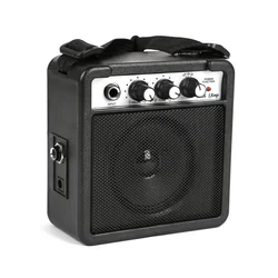 5W Mini Guitar Amplifier Amp Speaker with 3.5mm & 6.35mm Inputs 1/4 Inch Output with Volume Tone Adjustment Overdrive