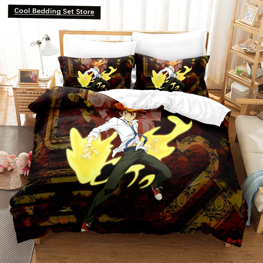 

New 3D The Family Teachers REBORN Tsuna Bedding Sets Duvet Cover Set With Pillowcase Twin Full Queen King Bedclothes Duvet Cover