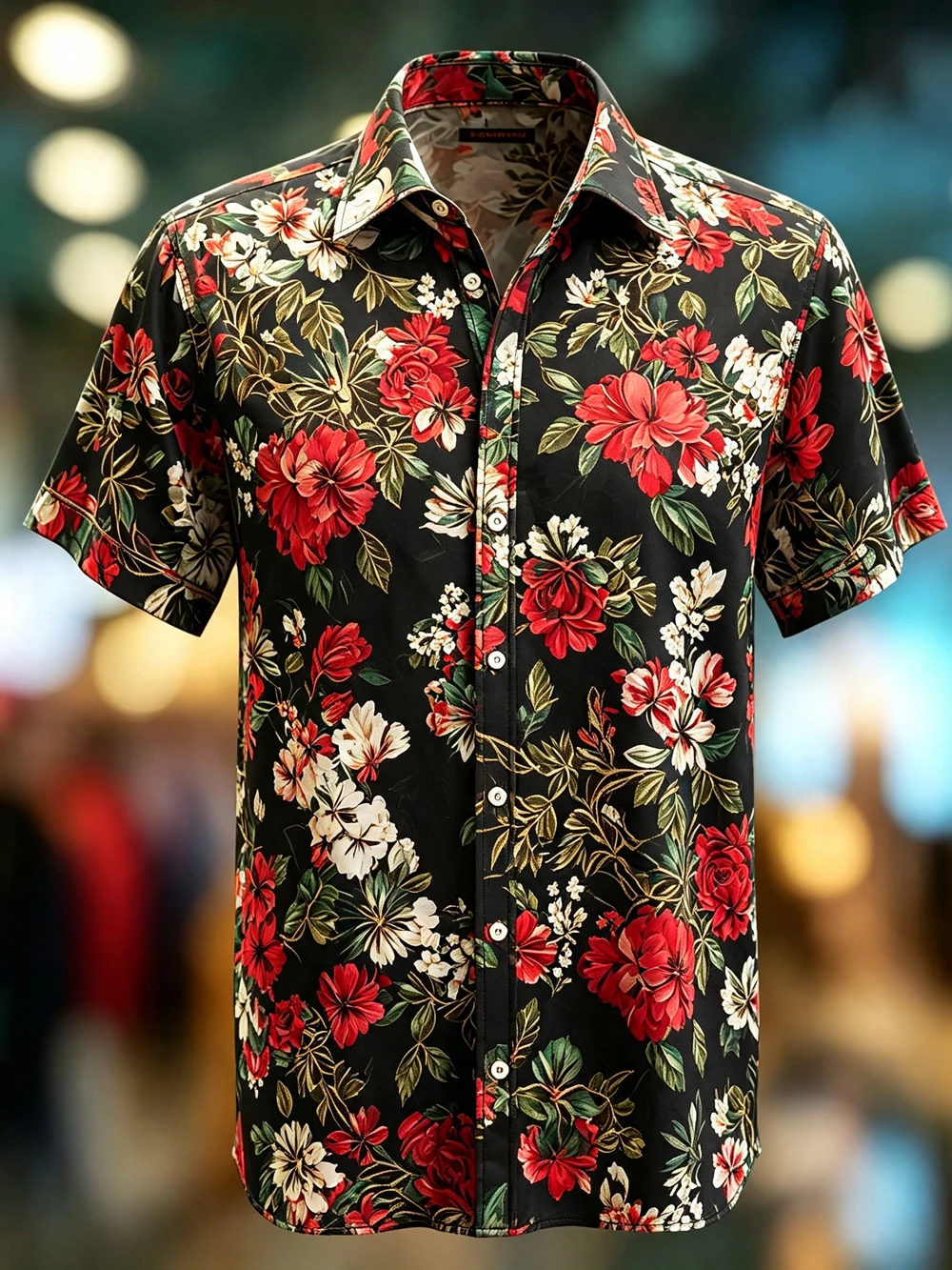 2026 Summer Men's Lightweight Soft Short Sleeve Shirt Natural Plant Flower Print Shirt Hawaiian Vacation Outdoor Party Top Men‘s