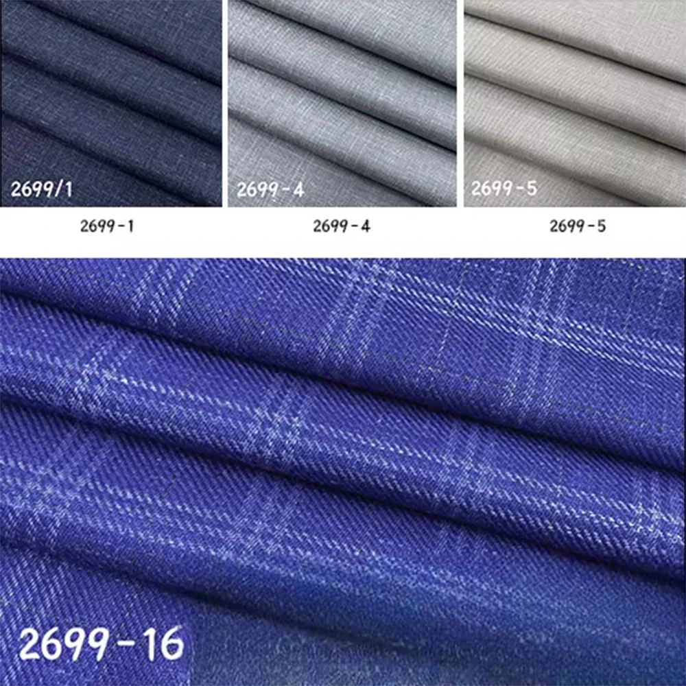 Worsted Wool Suit Fabric, Linen, Mulberry Silk, Autumn and Winter New Products, Blended Men's and Women's Clothing