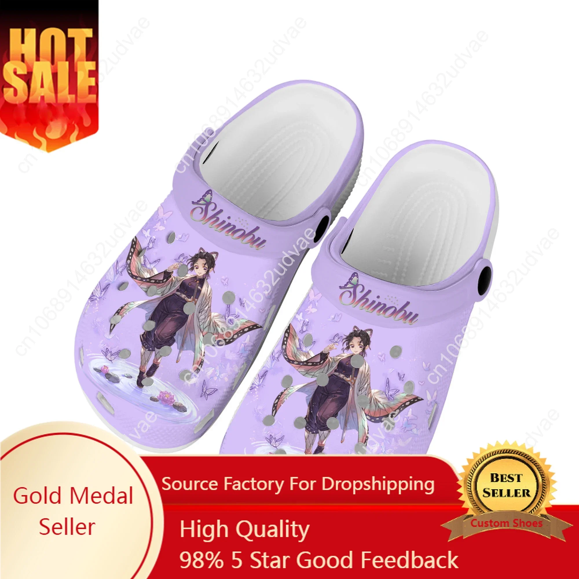 

Shinobu Kocho Demon Slayer Kimetsu No Yaiba Home Clogs Custom Water Shoes Mens Womens Teenager Garden Clog Beach Hole Slipper