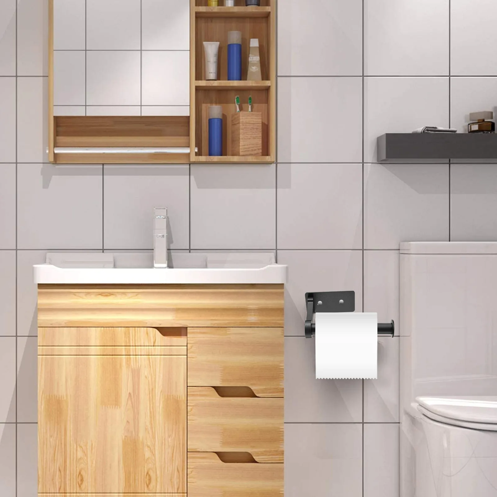 

Toilet Paper Holder Wall Mounted Aluminum Alloy Corrosion Resistant Elegant Design Bathroom Kitchen Towel Storage Rack