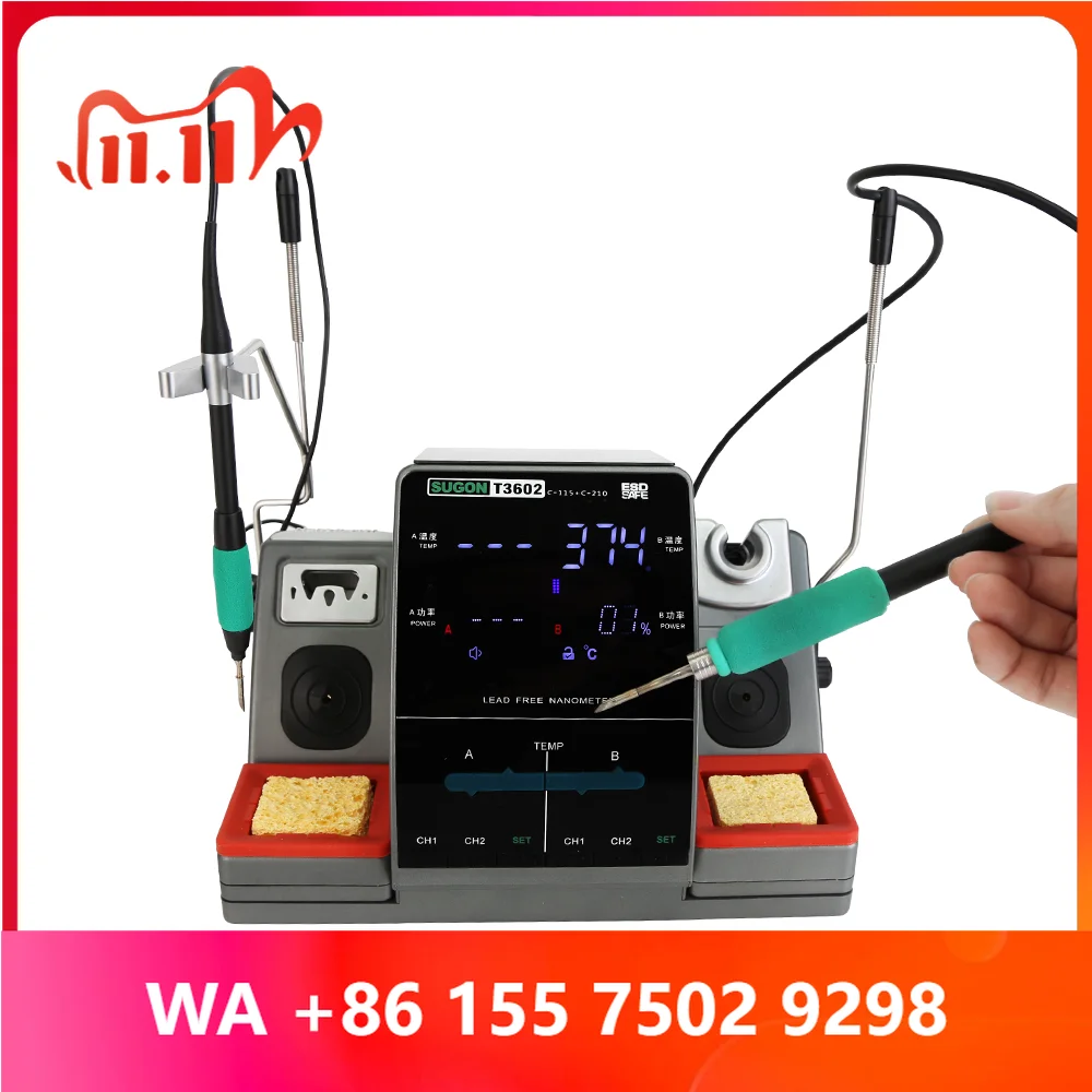 SUGON T3602 2 in 1 Soldering Iron Station With 2 Soldering Tips Welding hine