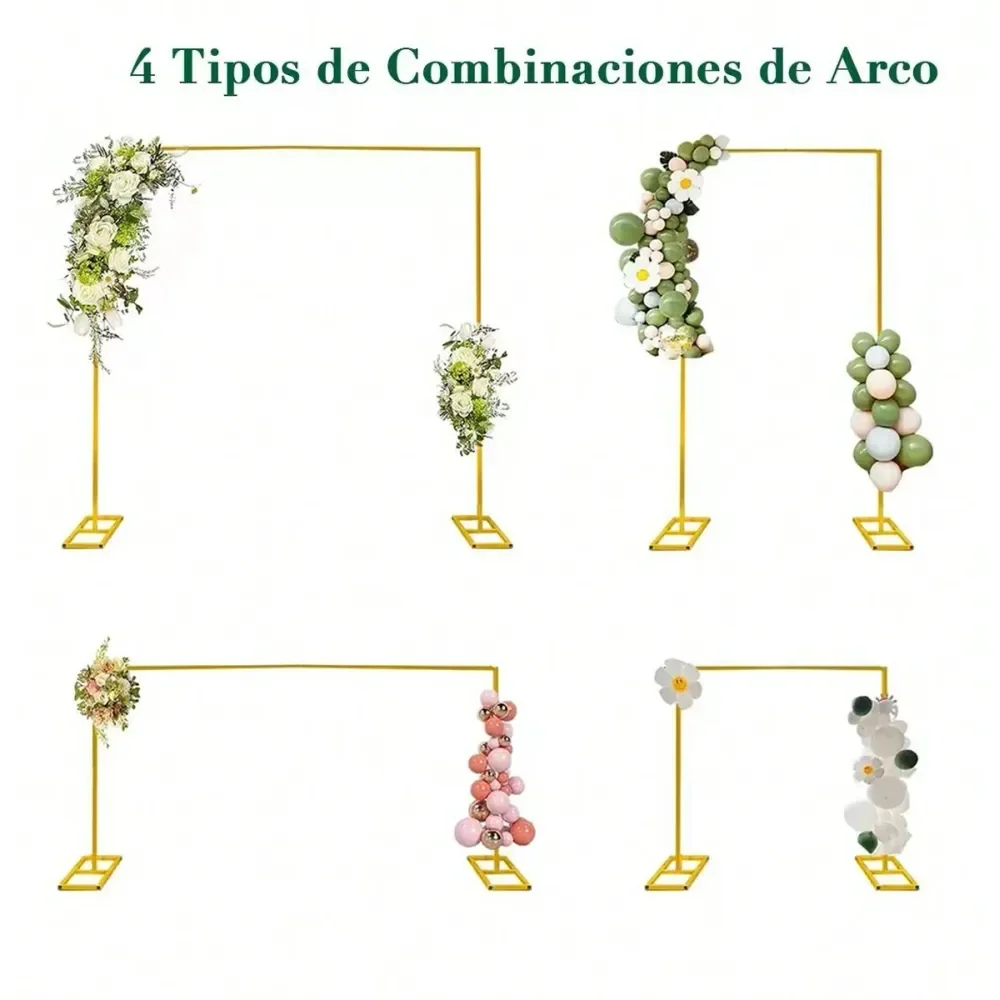 

Арка-стойка для свадебного декора, 6,5 футов, квадратная, золотая, металлическая, для свадеб, дней рождения, юбилеев