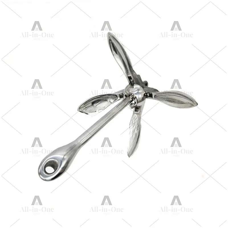 Folding umbrella anchor 316 stainless steel mirror polished yacht boat anchor spot yacht accessories