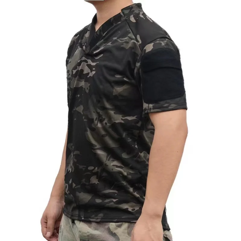 POA001 Tactical CAG Styling T-shirt Outdoor Mini Dry Short Sleeve Polo Collar Camo Summer T-shirt