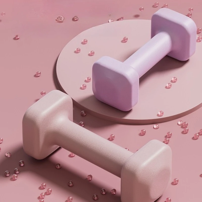 دمبل مربعة للنساء، معدات اللياقة البدنية المنزلية باللون الوردي مع تصميم غير قابل للانزلاق، مثالية لتشكيل الجسم بالكامل وتدريبات القوة #2