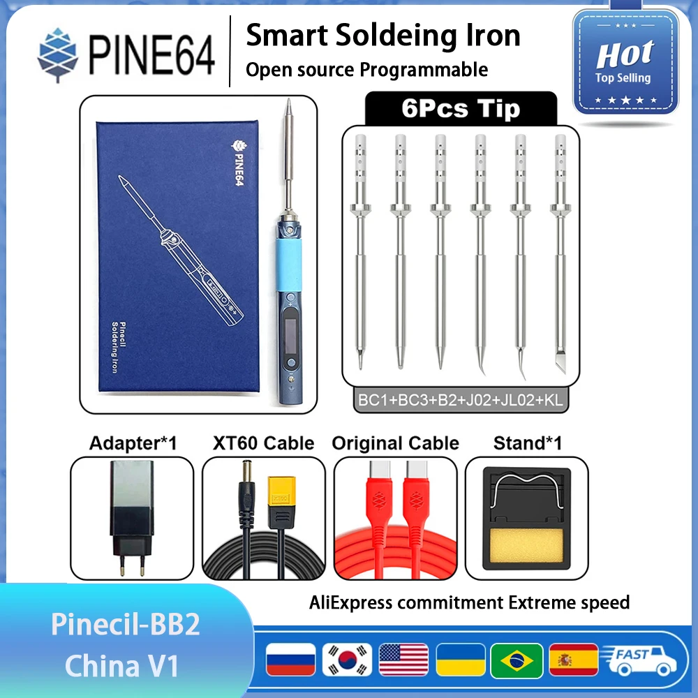 Pine64 BB2 Pinecil V1 Soldering Iron TS B2 Portable TYPE-C Jack For Welding Tools Constant Temperature Intelligent Maintenance