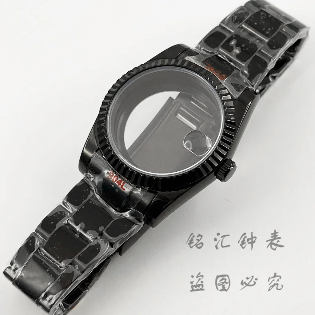 

36MM/40MM Fluted Curved Sapphire Crystal Polish Water Resistanst Glide Lock Watch Case Fit NH34 NH35 NH36 NH38 ETA2824 Movement