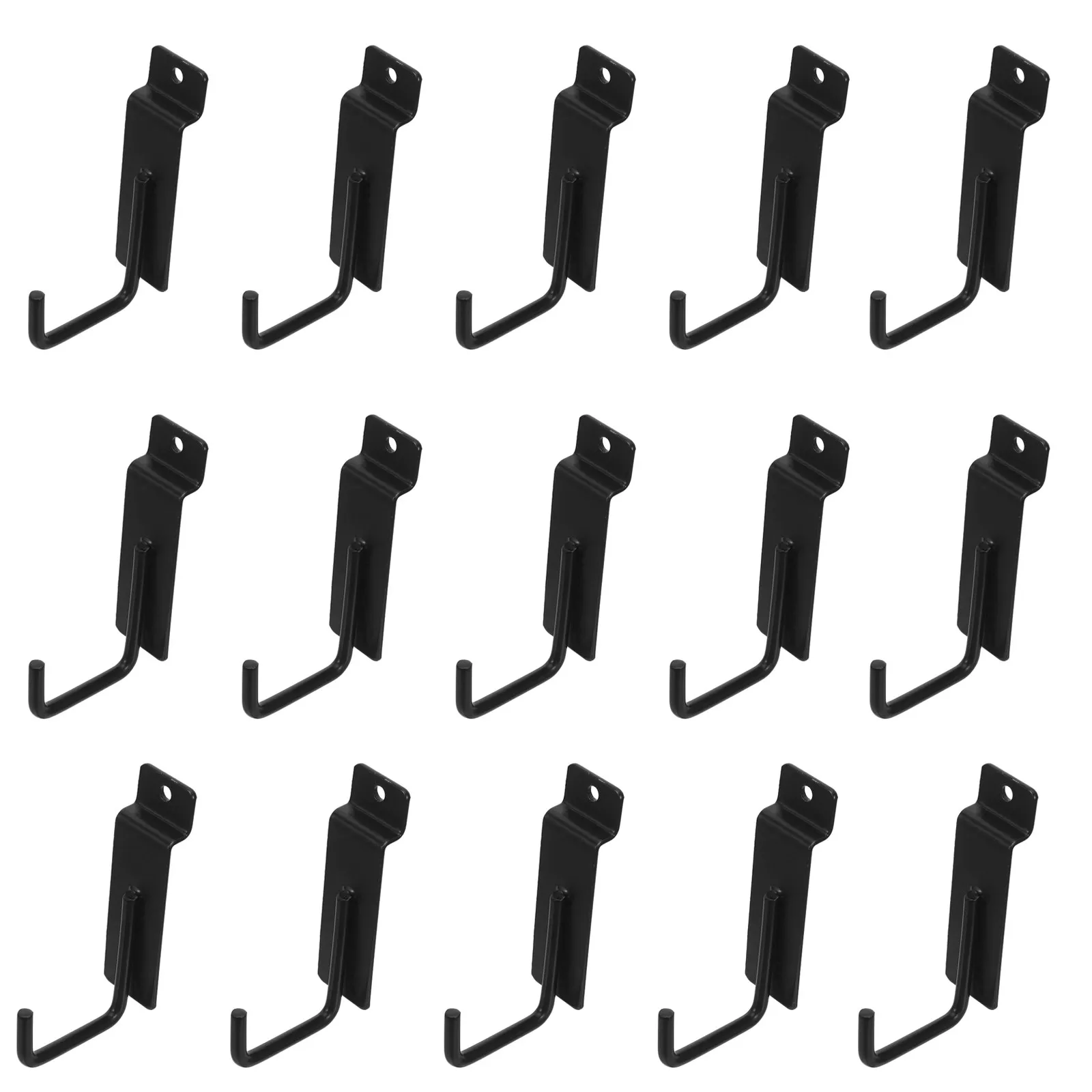 15Pcs Five Metal Hooks Heavy Duty Iron Slat Wall Organizer Hooks Garage Tool Storage Pegboard Accessories Candy Display Rack