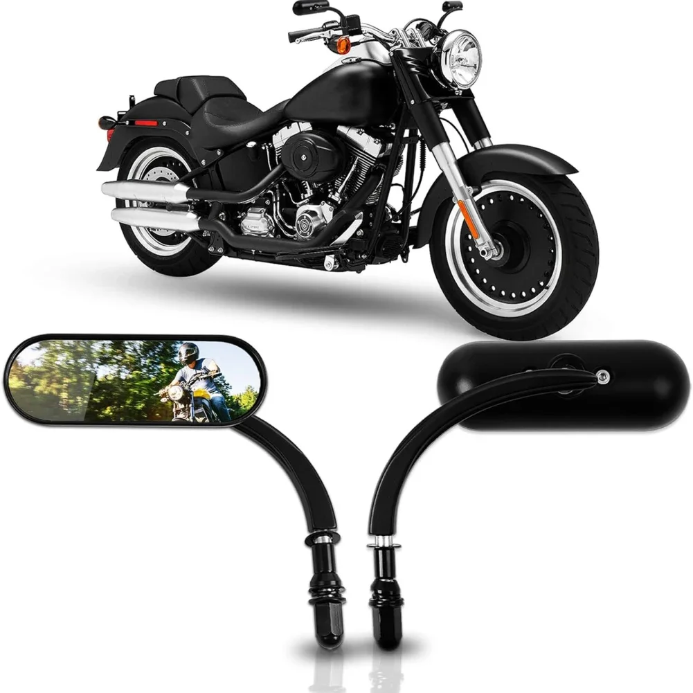 Motorcycle Rear View Mirrors 360 Degrees Rotation Adjustable Handlebar Mount Oval Side Mirrors 8MM/10MM Universal Dropshipping