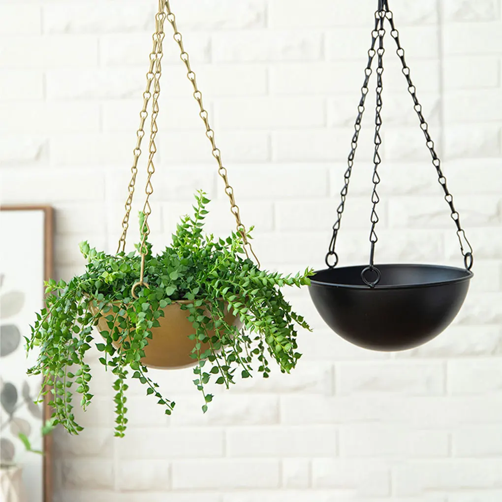 

Metal Materials For Small Spaces Indoor And Outdoor Weather-resistant Metal Hanging Flower Pots black S
