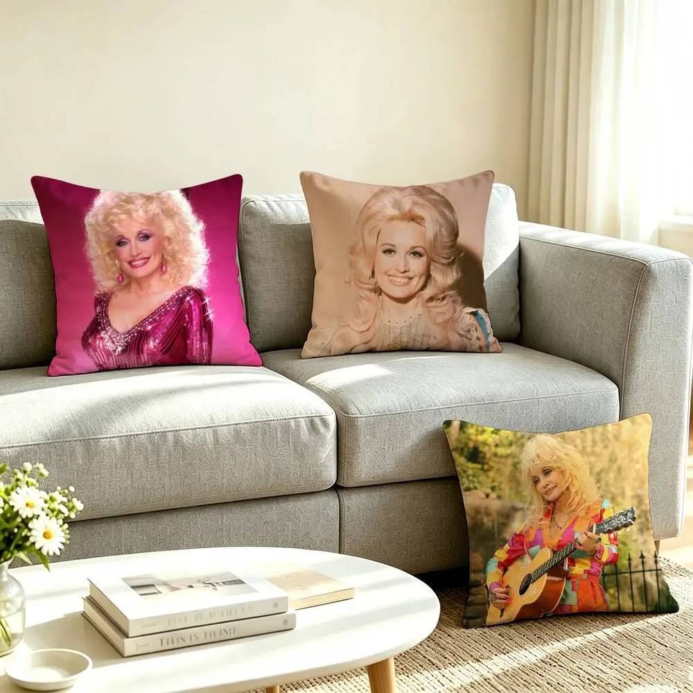 D-Dolly Parton Country Music Icon  Pillow Case Square Double-Sided Sofa Cushion Cover Bedroom Bedside Pillow