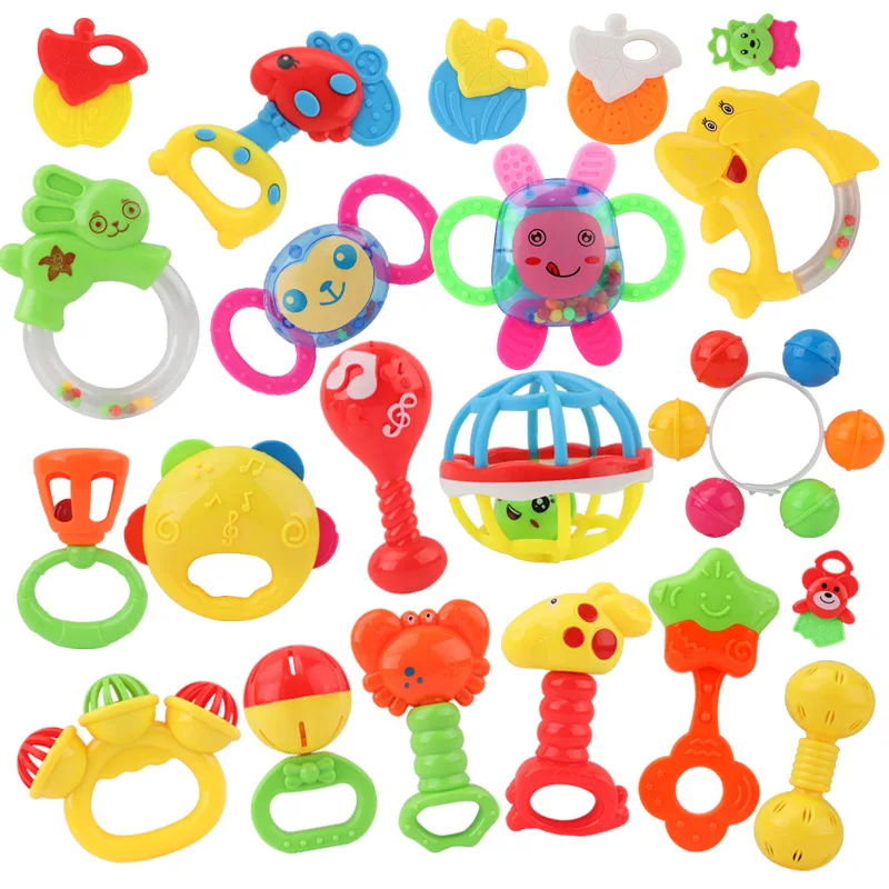 Early Educational Babies Grab Shaker Hand Development Teether Toy For Newborn Baby Rattle Toy Infant Shaker Teether Rattles Toys