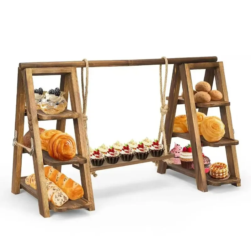 Wooden Cupcake Holder Multi-layer Dinner Tray Removable  Dessert Cheese Holder
