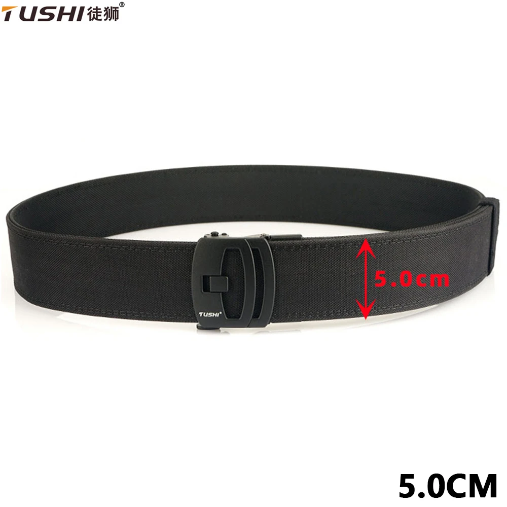 

TUSHI New 2.0 Inch Military Belt for Men Sturdy Nylon Metal Buckle Police Duty gun Belt Tactical Outdoor Girdle IPSC Accessories