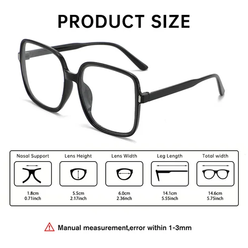 Imagen 2 del producto Gafas de protección contra luz azul, lentes ópticas con gafas de lectura graduadas, gafas Retro ultraligeras de montura grande para mujer