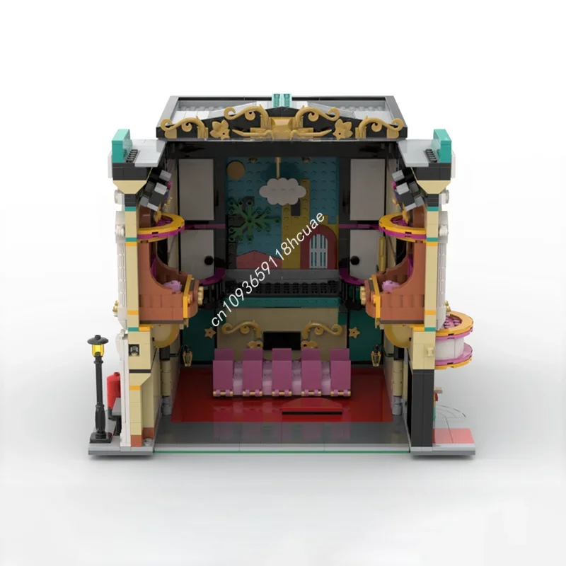 1614 elementów MOC Modularny Teatr Szkolny Model Modułowy Klocki Konstrukcyjne Składanie DIY Prezenty Świąteczne Kreatywne Zabawki Klocki Urodzinowe