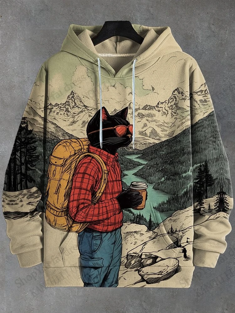 Cartoon Cat Dinosaur 3d Print Hoodies Men Women Fashion Oversized Vintage Hoodie Sweatshirt Coat Mens Clothing Unisex Moletom