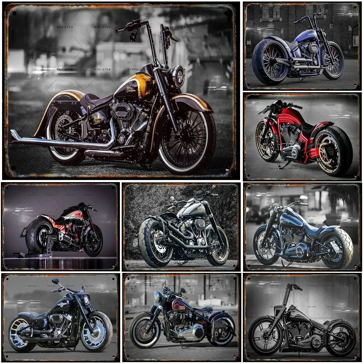 

Vintage Motorcycle Metal Tin Signs Retro Wall Decor Plaques for Man Cave Home Cafe Garage Club Bar Iron Art Posters