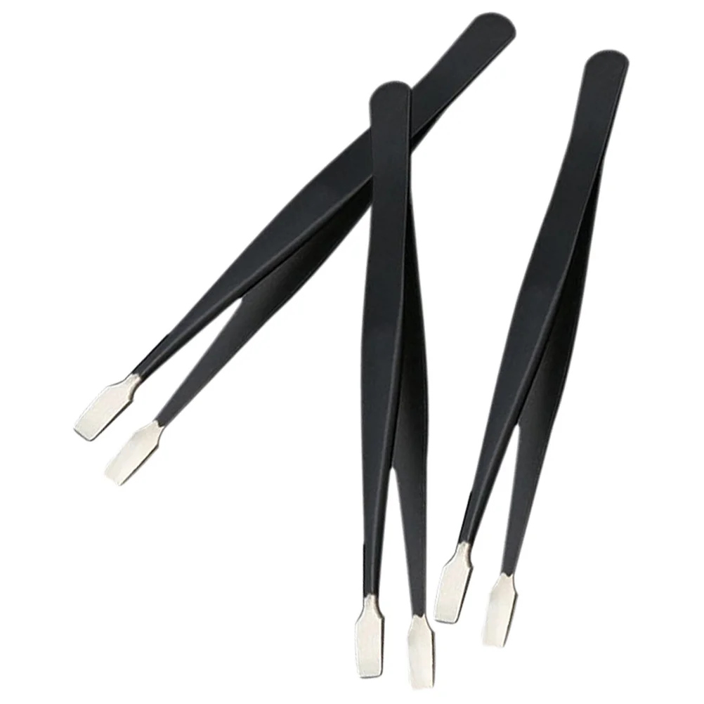 3Pcs Eyelash Applicator Tweezers Stainless Steel Stamp Tweezers for Precision Crafting Jewelry Beads Collector Tools