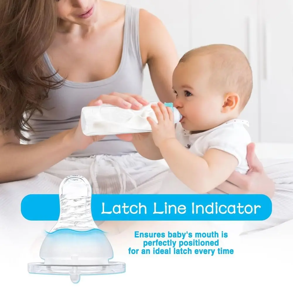 

Anti-Colic Silicone Bottle Nipples Medium Flow Food Grade Silicone Baby Bottle Nipple Breast-Like Baby Bottles Teats