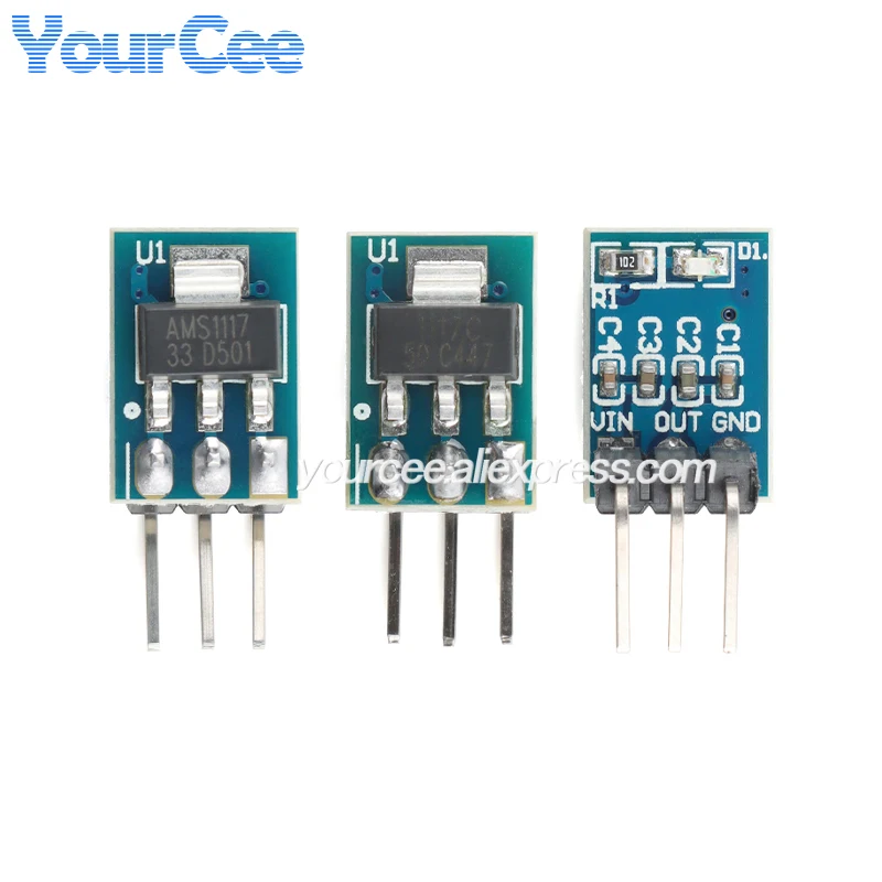 20pcs/1pc AMS1117 3.3V 5V Power Supply Module AMS1117-3.3 AMS1117-5.0 LDO Linear Regulator Board 800mA
