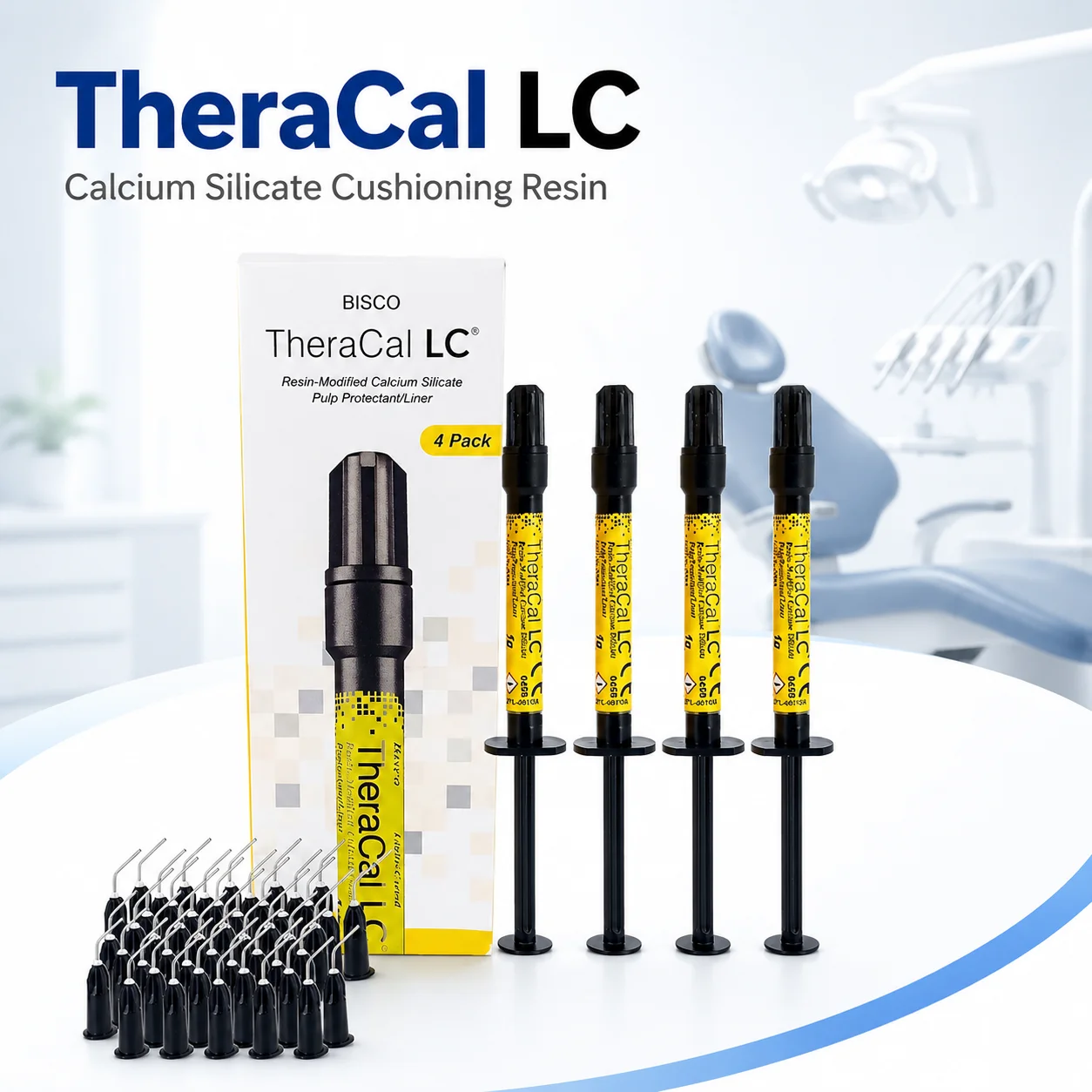 Стоматологический светоотверждаемый силикатно-кальциевый лайнер TheraCal LC, материал для защиты пульпы, доступен в упаковках по 1/2/4 шт.