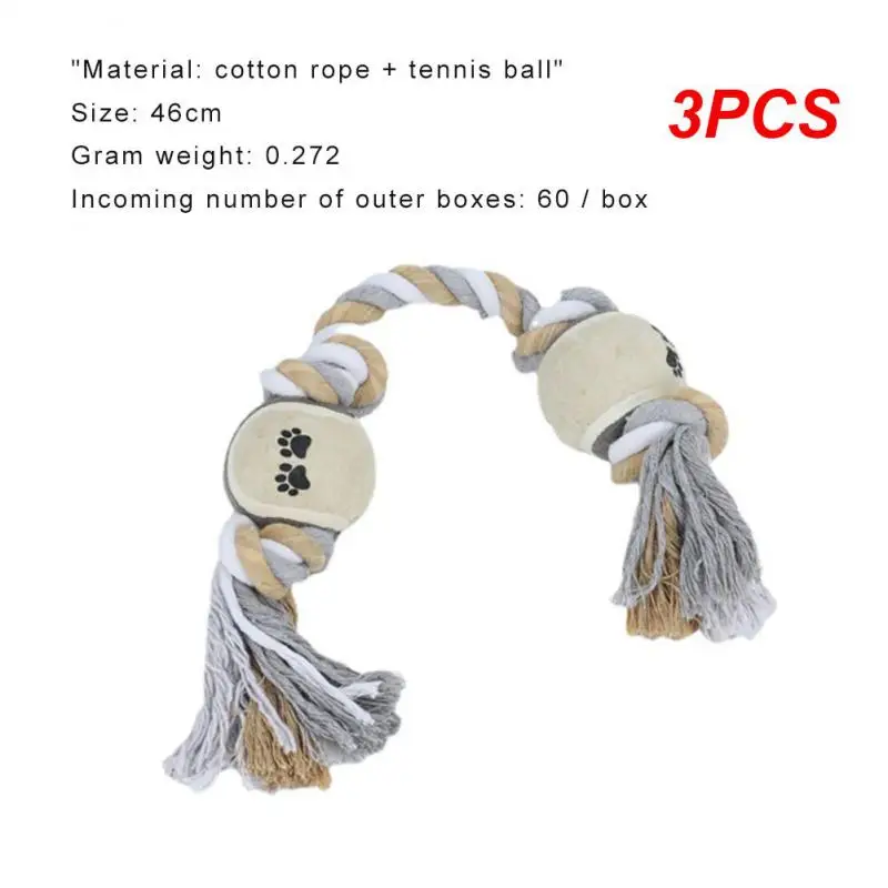 3PCS Dog Toy Pet Toy Molar Bite Resistant Rope Knot Interactive Training Toys for Dogs Relieve Emotion Dog Accessories Pet