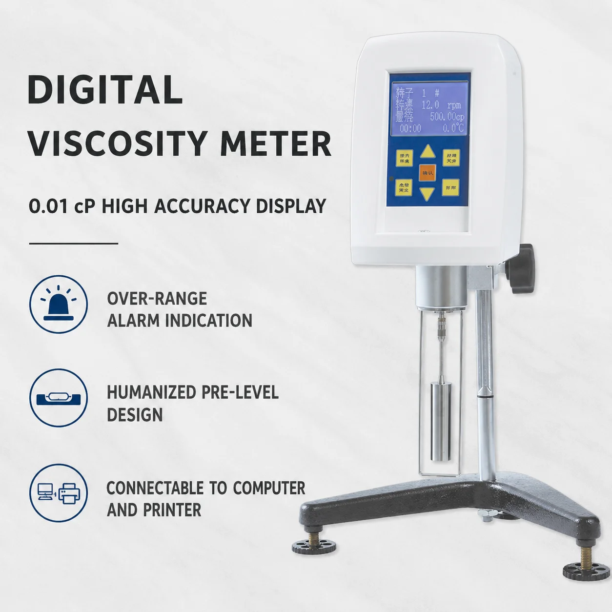 Viscometer Ndj-8S Starch Low Cost Food Viscometer Ostwald Oil Brookfield Viscometer Tube China Spindle Paste Liquid Low Volume