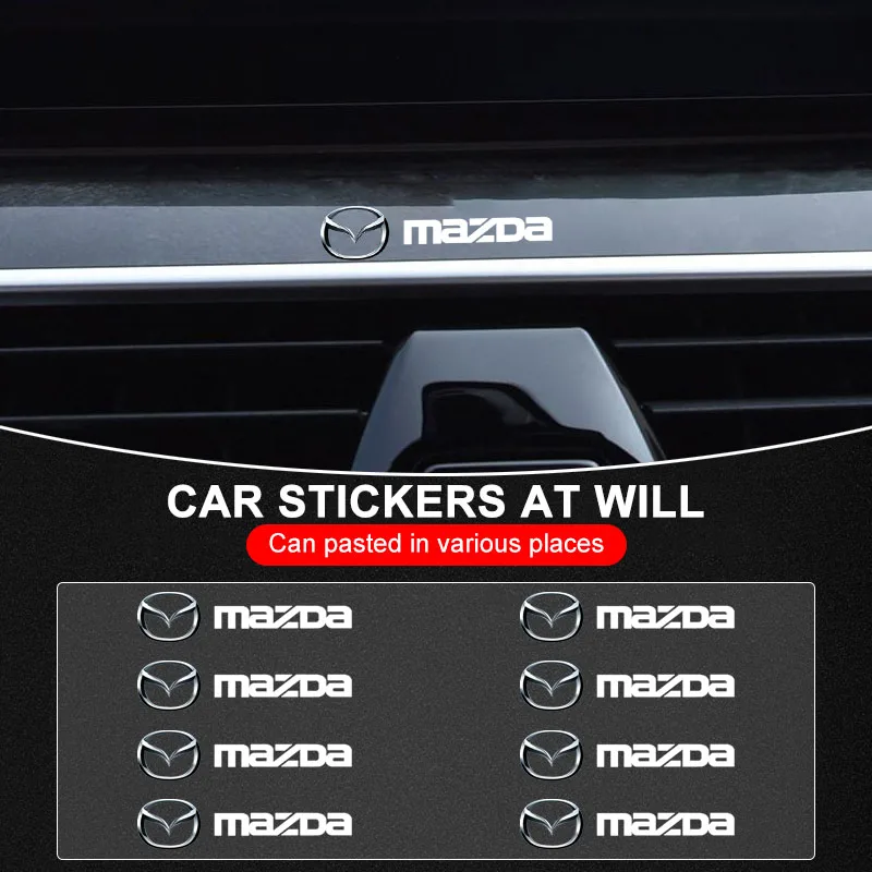 Car Rearview Mirror Door Handle Decoration Sticker Alloy Metal Badge Sticker for Mazda 3 CX5 2 CX3 RX8 323 CX9 Wheel Center Caps