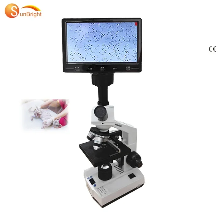 

CE Microscope vet Hospital JM-Q19 constant temperature 9 inch screen major biological microscope for animal