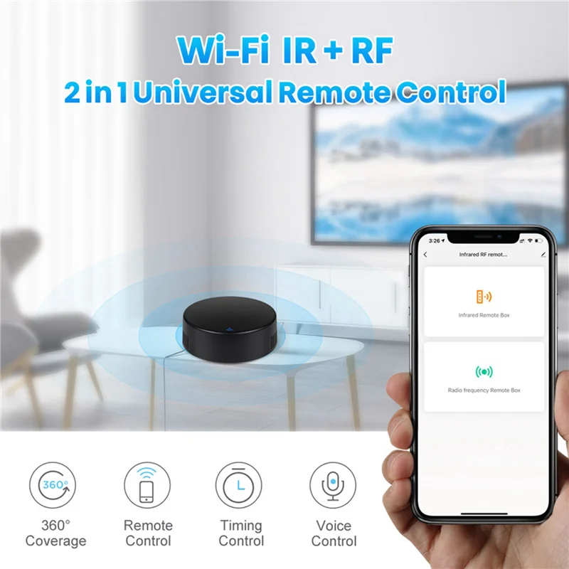 

【Buy Now】2X Tuya Smart RF IR Remote Control Wifi Smart Home Infrared Controller For Air Conditioner TV Support Alexa,Google Home