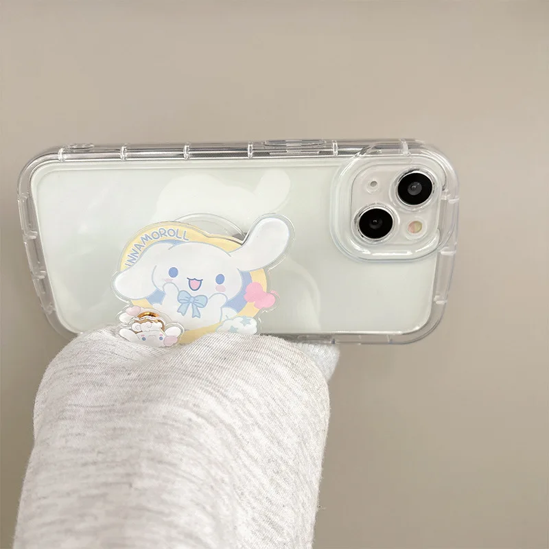 سانريو هانجيودون حلقة مشبك آيفون اكسسوارات Pochacco الكرتون الهاتف المحمول قبضة حامل هاتف سيارة الرسوم المتحركة الديكور هدية