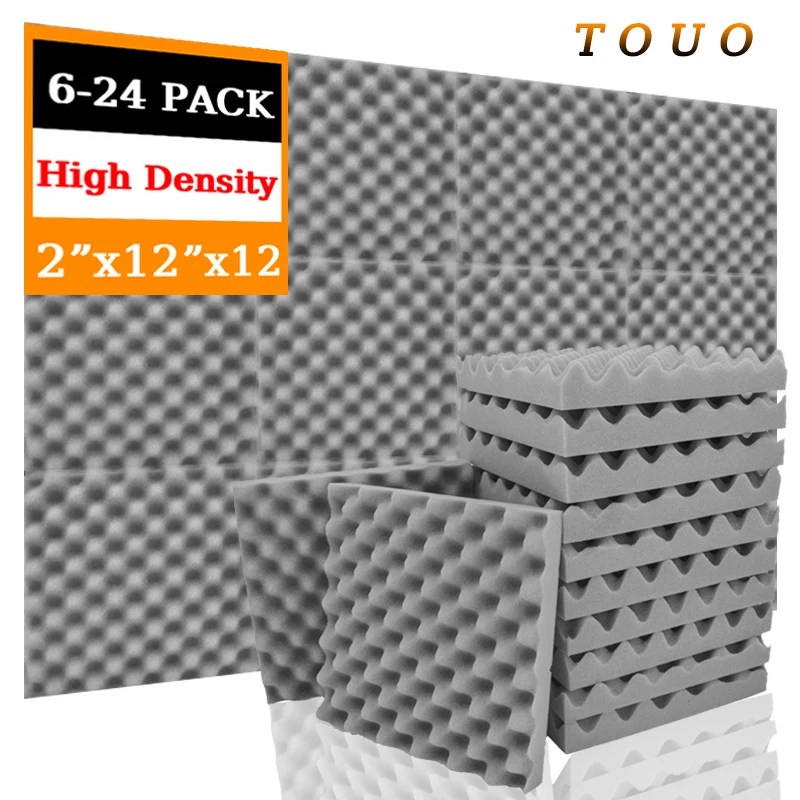 

TOUO Studio Acoustic Foam Panels 6/12/24pcs Noise Insulation High Density Soundabsorbing Material Ktv Room Sound Absorbing Panel